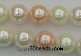 CSB370 15.5 inches 14mm round mixed color shell pearl beads