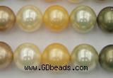 CSB373 15.5 inches 14mm round mixed color shell pearl beads