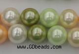 CSB379 15.5 inches 14mm round mixed color shell pearl beads