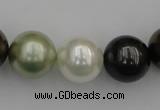 CSB396 15.5 inches 16mm round mixed color shell pearl beads