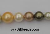 CSB407 15.5 inches 8mm - 16mm round mixed color shell pearl beads