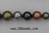 CSB410 15.5 inches 8mm - 16mm round mixed color shell pearl beads