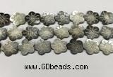 CSB4108 15.5 inches 20mm carved flower abalone shell beads