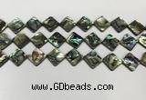 CSB4120 15.5 inches 12*12mm diamond abalone shell beads wholesale