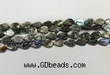 CSB4135 15.5 inches 8*12mm flat teardrop abalone shell beads