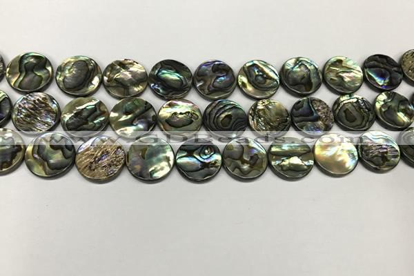 CSB4171 15.5 inches 14*14mm coin abalone shell beads wholesale