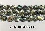 CSB4173 15.5 inches 18*18mm coin abalone shell beads wholesale