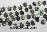 CSB4186 Top drilled 10*14mm flat teardrop balone shell beads