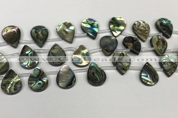 CSB4188 Top drilled 13*18mm flat teardrop balone shell beads