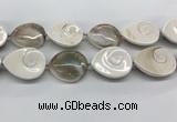 CSB4505 15.5 inches 28*38mm - 32*42mm teardrop shell beads wholesale