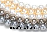 CSB47 16 inches 8mm round shell pearl beads Wholesale