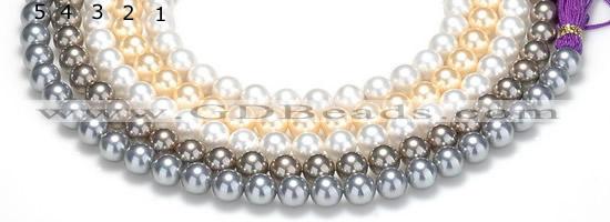 CSB47 16 inches 8mm round shell pearl beads Wholesale