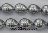 CSB550 15.5 inches 12*15mm whorl teardrop shell pearl beads