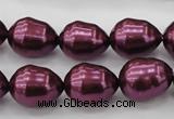 CSB556 15.5 inches 12*15mm whorl teardrop shell pearl beads