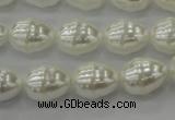 CSB557 15.5 inches 12*15mm whorl teardrop shell pearl beads