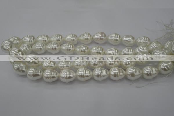 CSB570 15.5 inches 16*19mm whorl teardrop shell pearl beads