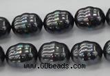 CSB586 15.5 inches 13*16mm whorl oval shell pearl beads