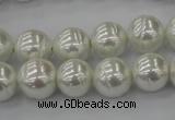 CSB610 15.5 inches 12mm whorl round shell pearl beads