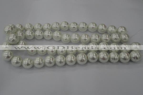 CSB635 15.5 inches 16mm whorl round shell pearl beads