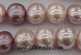 CSB693 15.5 inches 13*15mm oval mixed color shell pearl beads