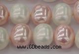 CSB712 15.5 inches 16*19mm oval mixed color shell pearl beads