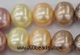 CSB715 15.5 inches 16*19mm oval mixed color shell pearl beads