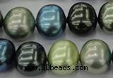 CSB719 15.5 inches 16*19mm oval mixed color shell pearl beads