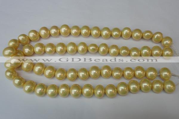 CSB808 15.5 inches 13*15mm oval shell pearl beads wholesale