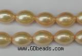 CSB847 15.5 inches 10*14mm rice shell pearl beads wholesale