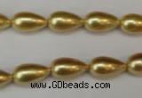 CSB857 15.5 inches 8*14mm teardrop shell pearl beads wholesale