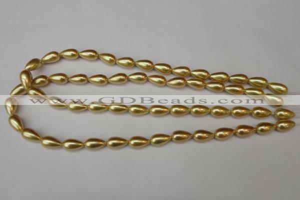 CSB857 15.5 inches 8*14mm teardrop shell pearl beads wholesale