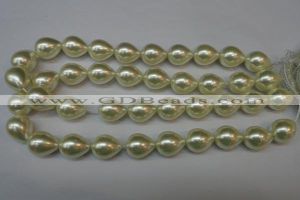 CSB876 15.5 inches 16*22mm teardrop shell pearl beads wholesale