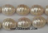 CSB885 15.5 inches 13*16mm whorl teardrop shell pearl beads wholesale