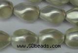 CSB893 15.5 inches 15*20mm teardrop shell pearl beads wholesale