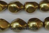 CSB894 15.5 inches 15*20mm teardrop shell pearl beads wholesale