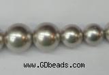 CSB921 15.5 inches 8mm - 14mm round shell pearl beads wholesale