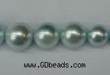 CSB922 15.5 inches 8mm - 14mm round shell pearl beads wholesale