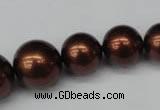 CSB924 15.5 inches 8mm - 14mm round shell pearl beads wholesale