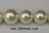 CSB931 15.5 inches 8mm - 16mm round shell pearl beads wholesale