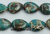 CSE11 15.5 inches 13*18mm flat teardrop natural sea sediment jasper beads