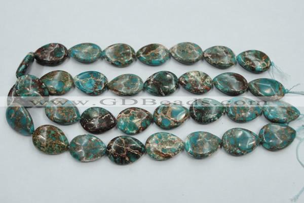 CSE12 15.5 inches 18*25mm flat teardrop natural sea sediment jasper beads