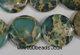 CSE5032 15.5 inches 22mm flat round natural sea sediment jasper beads