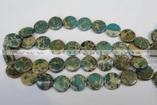 CSE5032 15.5 inches 22mm flat round natural sea sediment jasper beads