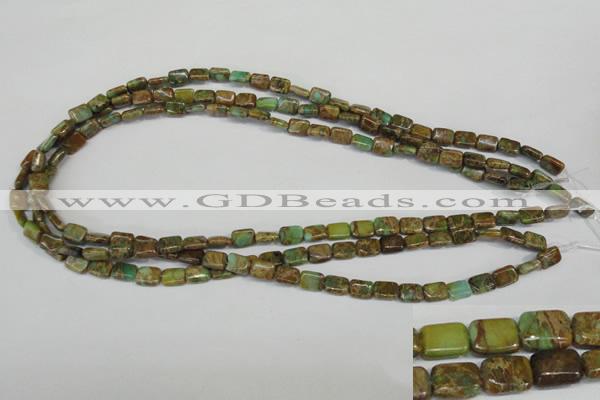 CSE5039 15.5 inches 6*8mm rectangle natural sea sediment jasper beads