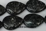 CSI106 15.5 inches 18*25mm flat teardrop silver scale stone beads