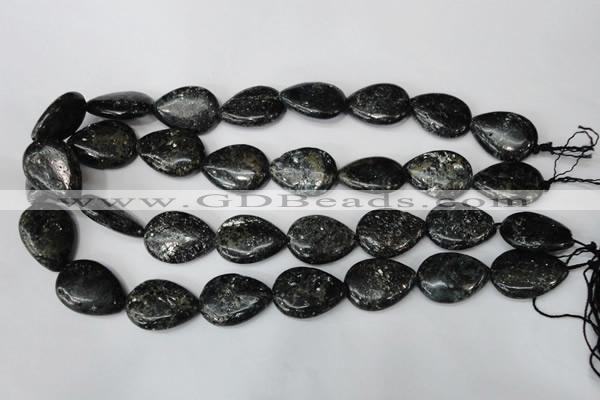 CSI106 15.5 inches 18*25mm flat teardrop silver scale stone beads