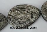 CSI40 15.5 inches 30*40mm flat teardrop silver scale stone beads wholesale