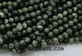 CSJ01 15.5 inches 4mm round green silver line jasper beads wholesale