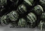 CSJ05 15.5 inches 12mm round green silver line jasper beads wholesale