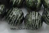 CSJ09 15.5 inches 20mm round green silver line jasper beads wholesale